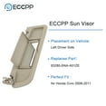 thumbnail image 5 of ECCPP Left Driver Side Sun Visor Assembly Without Sunroof Warm Gray Fits For Honda Civic 2006-2011 (83280-SNA-A01ZE), 5 of 10