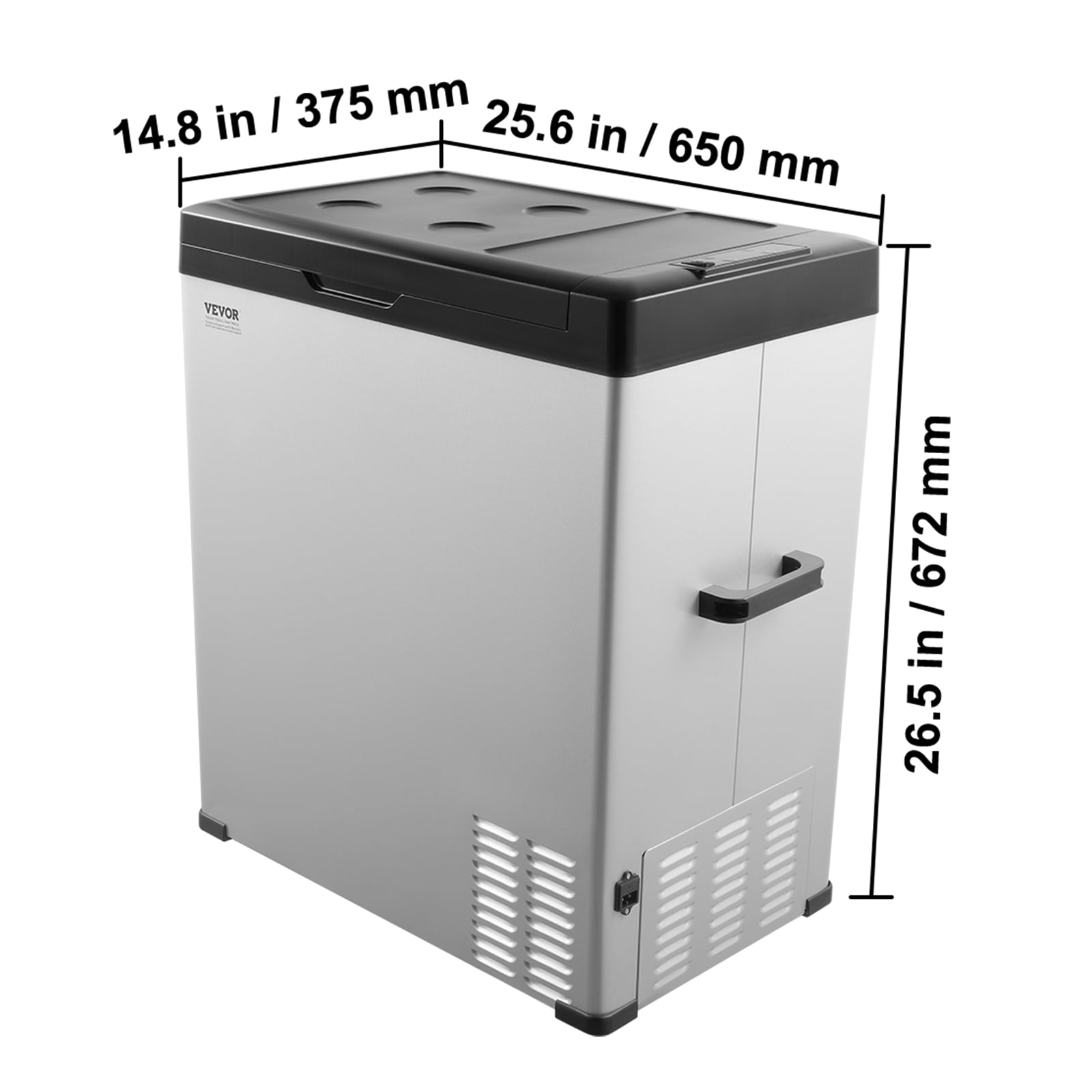VEVOR Car Refrigerator, 12 Volt Car Refrigerator Fridge, 70 L Single Zone Portable Freezer, -4℉-68℉ Adjustable Range, 12/24V DC and 100-240V AC Compressor Cooler