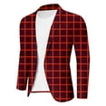thumbnail image 4 of Rggeeun Toddler Boys Outerwear Big-Plaid Printed Woven Lapel Long Sleeve Formal Suit Cardigan Slim Fit Jacket Buttons On Fashion Casual Coat Business For Kids Fashion Wear,Wine,11-12 Years, 4 of 4