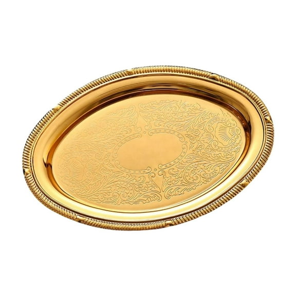 deevoka Metal Decorative Serving Tray Jewelry Dish for Restaurant Living Room Vanity