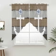 thumbnail image 5 of Anchor Brown Kitchen Window Curtains, Swag Curtains Valance for Bedroom Living Room Bathroom, Nautical Grey Rustic Farmhouse Wood Grain Rod Pocket Window Curtain Block Drapes 2 Panels 28"x36", 5 of 9
