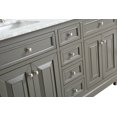 thumbnail image 5 of UrbanFurnishing.net - Rochelle 60-Inch (60") Bathroom Sink Vanity Set with White Italian Carrara Marble Top - Distressed Gray, 5 of 7