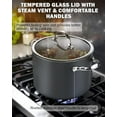 thumbnail image 5 of Cooks Standard Classic 8-Quart Stock Pot Dutch Oven Casserole with Glass Lid, Hard Anodized Nonstick Stockpot, Not Induction,  Black, 5 of 7