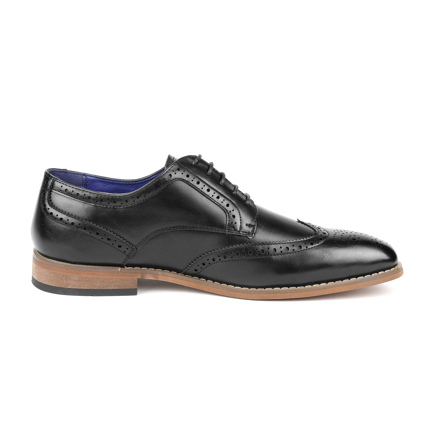 Bruno Marc Mens Brogue Oxford Shoes Lace up Wing Tip Dress Shoes Casual Shoes WILLIAM_2 BLACK Size 6.5 - image 2 of 5