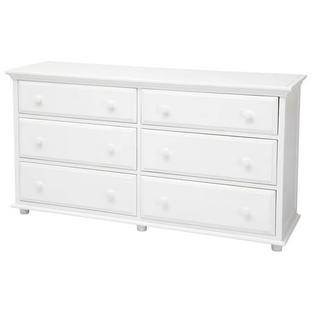 6 Drawer Kids Wooden Dresser W Crown Base In White Walmart Com