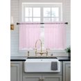 thumbnail image 2 of Pink White Stripe Tier Curtains 24 Inch Length,Sheer Curtains for Bedroom Living Room Window Modern Minimalist Geometric Striped Small Half Window Kitchen Curtains & Drapes 27.5"x24" 2 Panels, 2 of 6