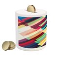 thumbnail image 2 of Abstract Piggy Bank, Futuristic Geometric Pattern Design with Colorful Stripes Modern Technologic Print, Ceramic Coin Bank Money Box for Cash Saving, 3.6" X 3.2", Multicolor, by Ambesonne, 2 of 4