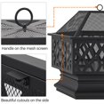 thumbnail image 3 of Yaheetech Foyer Hexagonal de 26 Pouces avec Pare-Étincelles, Noir, 3 of 5
