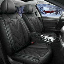 WRWolf Universal SUV Sedan Truck Crew Cab Car 5-Seat Covers Front & Rear Full Set PU Leather Breathable Waterproof Seat Cushion Protector
