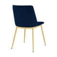 thumbnail image 3 of Armen Living Messina 7-Piece Rectangular Velvet/Wood Dining Set in Blue/Walnut, 3 of 3