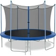 thumbnail image 1 of FDW 12' Outdoor Trampoline, Enclosure Net, Ladder, and PVC Spring Cover – Safe Fitness Fun for Kids, 1 of 6