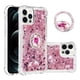 thumbnail image 1 of Funda para iPhone 12 Pro con Brillo Líquido Flotante, Purpurina, Parachoques y Anillo Giratorio Soporte, 1 of 5