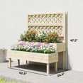 thumbnail image 2 of Natural 2-Tier Raised Garden Bed with Trellis Elevated Planter Box for Climbing Plants Vegetables & Flowers, 2 of 10