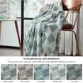 thumbnail image 6 of Chezmoi Collection Kendall Checkered Cotton Muslin Throw Blanket, Knit Woven Gauze Blanket with Frayed Tassels for Couch Bed Travel Lightweight Breathable Throw, 50" W x 60" L, Gray/White, 6 of 6