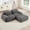 Grey, variant on 80" Corduroy Comfy Loveseat, 2 Seater Couch with Curved Armrests, Loveseat Sofa Couch with Non-slip Base for Living Room, Camel