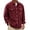 Wine, variant on Men Corduroy Shacket Sevevn Long Sleeve Lapel Collar Button Front Jacket With Dual Chest Pockets For Daily Casual Wear Weekend Outings And Everyday Street Occasions