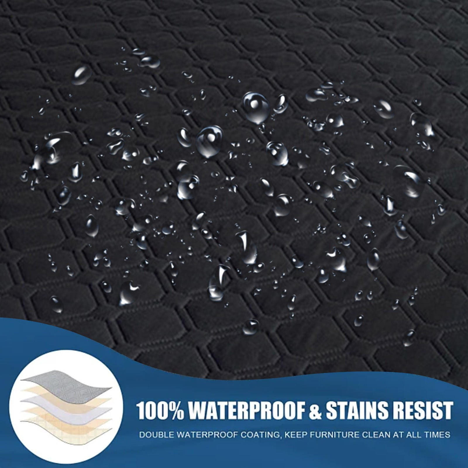 90x200cm Waterproof Mattress Protector Non-slip Soft Fibre Fixed Mattress Cover Ideal for Naked Sleeper