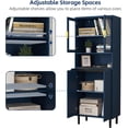 thumbnail image 3 of UZUGUL Navy Blue Curio Cabinet, 4-Door Glass Storage, 3-Tier Adjustable Shelves, Painted, Anti-Tip, for Bedroom, 3 of 7