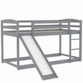 thumbnail image 5 of Bellemave Twin Size Bunk Bed with Slide Twin over Twin Bunk Bed with Convertible Slide and Ladder Low Bunk Bed Wood Junior Floor Bunk Bed Frame 2 Bunk Bed, Gray, 5 of 10