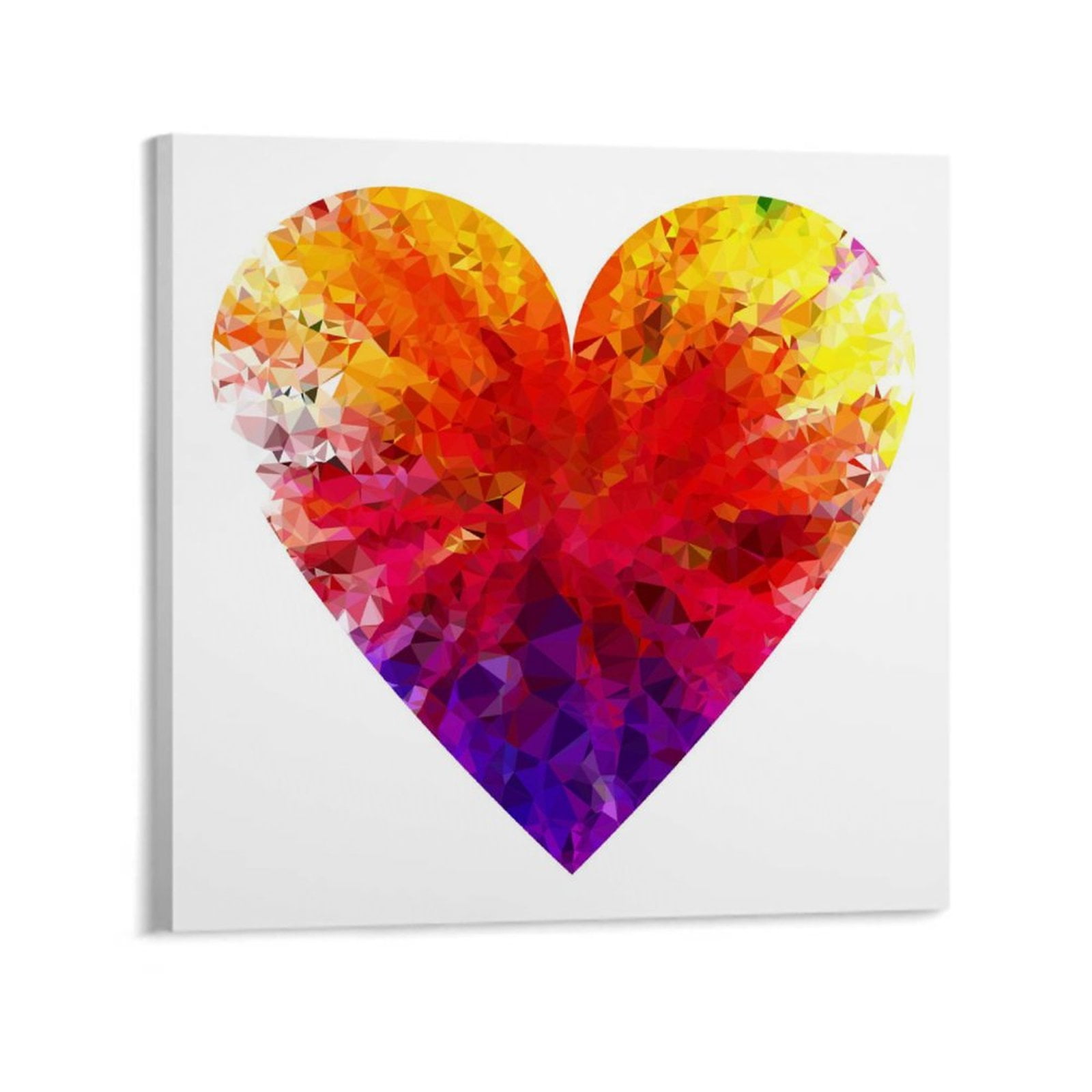 Canvas Prints Wall Art without Framed, Multi-Colored Heart Shape Print  Modern Wall Décor Home Decoration 