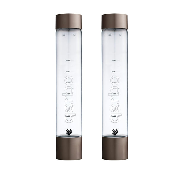 TWENTY39 qarbo CLASSIC Botellas de agua de 1 litro para máquina de agua con gas e infusor de frutas, juego de 2 (bronce oscuro)