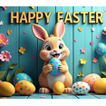 thumbnail image 4 of LUUFILx Colorful Easter Bunny Egg Floral Background Happy Easter Banner Party Supplies Photography Props Easter, 4 of 6