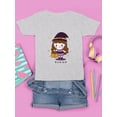 thumbnail image 3 of Cute Witch Girl W Handbag T-Shirt Juniors -Image by Shutterstock,  Medium, 3 of 4