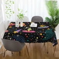 thumbnail image 6 of GZHJMY Alien Rockets Tablecloth, Rectangle Waterproof Washable Polyester Table Cover for Picnic Dinner Holiday Party Decor, 54 x 54 Inch, 6 of 7