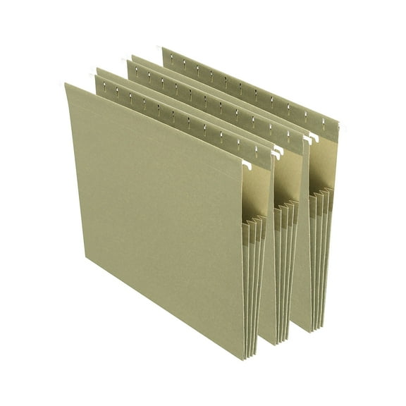 Staples Hanging File Folders 3-1/2" Expansion Ltr Gn 4/PK 260828