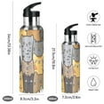 thumbnail image 2 of Seamless Cute Cat Faces Sports Bottle with Straw Stainless Steel Water Jug Portable Thermal Cup Leak-proof 600ML, 2 of 9