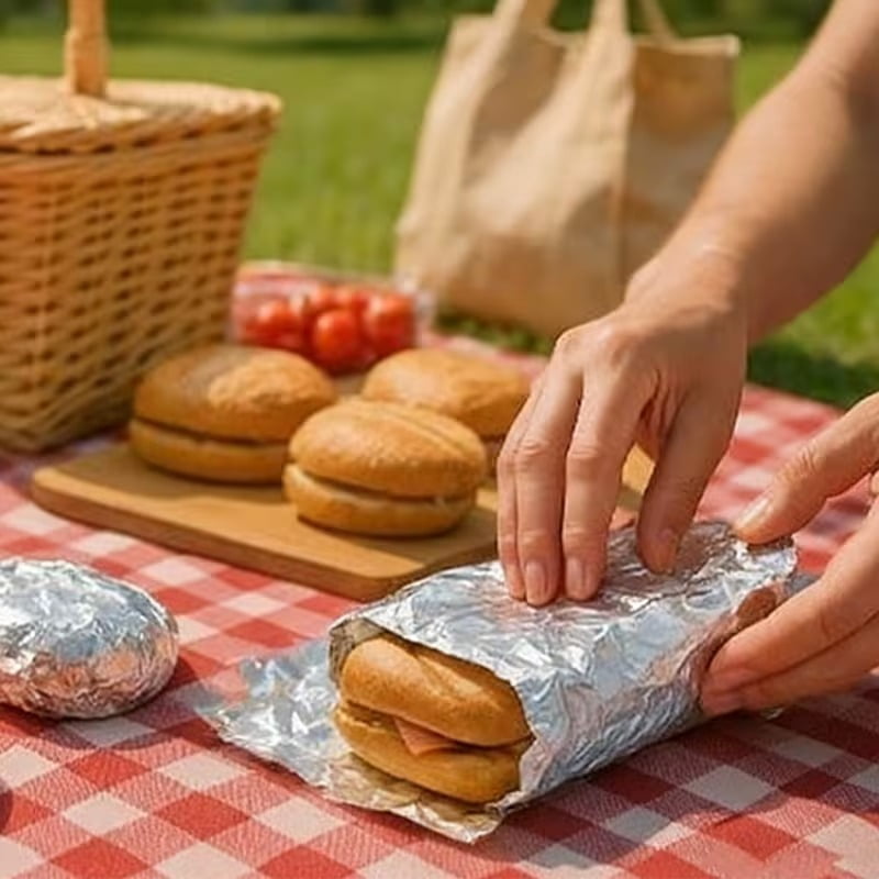 2/4Rolls Disposable Tin Foil Roll Tin Foil Paper Roll Oil Resistant Barbecue Air Fryer Kitchen Family Gatherings Baking Tool