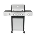 thumbnail image 4 of Spaco 3-Burner Propane Gas BBQ Grill with Side Burner, 37230BTU Output With Enameled Cast Iron Cooking Grids For Outdoor Barbecue, Stainless Steel, Black+Silver, 4 of 7