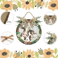 thumbnail image 3 of Eveokoki Spring Wreaths Sign for Front Door Farmhouse Spring Door Hanger Decor Rustic Wooden Easter Cow Hanging Door Wall Sign for Spring Seasons Holiday 11In, 3 of 5