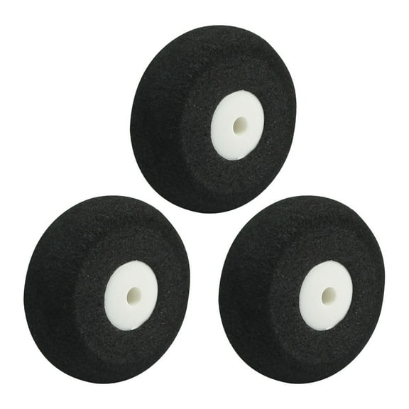 Unique Bargains 3pcs RC Aircraft Parts Sponge Spoke Tire Tail Wheel D25mm H10mm d2.5mm