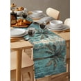 thumbnail image 6 of Coastal Beach Tree Green Table Runner 48 Inches, Summer Vintage Tropical Plant Bed Runner Dresser Scarves Tabletop for Indoor Outdoor Parties/Ceremony/Banquet, 13" x 48", 6 of 8