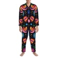 thumbnail image 4 of Bingfone Men'S Pajama Set 2 Piece Loungewear Pjs, Long Sleeve With Pajama Pants-Colorful Floral2, 4 of 9