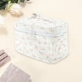 thumbnail image 3 of Unique Bargains 1 Pc Women Floral Large Square Makeup Bag for Travel Vacation White Polyester, 3 of 3