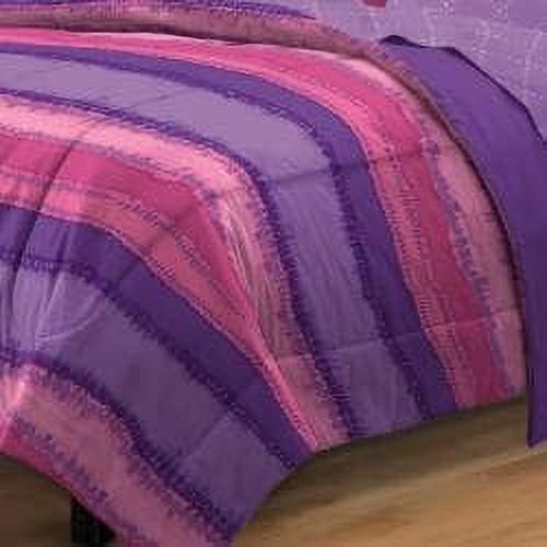 My Room Tie Dye Twin 5 Piece Bed in a Bag Bedding Set, Polyester, Plum - image 2 of 3