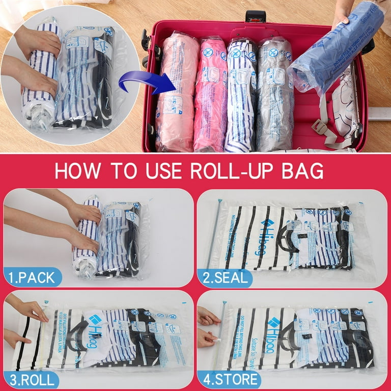 Rolling Type Vacuum Compression Bag for Clothes Storage