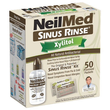 NeilMed Sinus Rinse Kit with Xylitol - A Complete Sinus Nasal Rinse Kit, 50 count