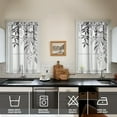thumbnail image 2 of Vintage Grey Plant Leaves Tier Kitchen Curtains for Bathroom Living Rod Pocket Window Drapes 28"x39" 2 Panels Window Treatment Tiers, 2 of 4