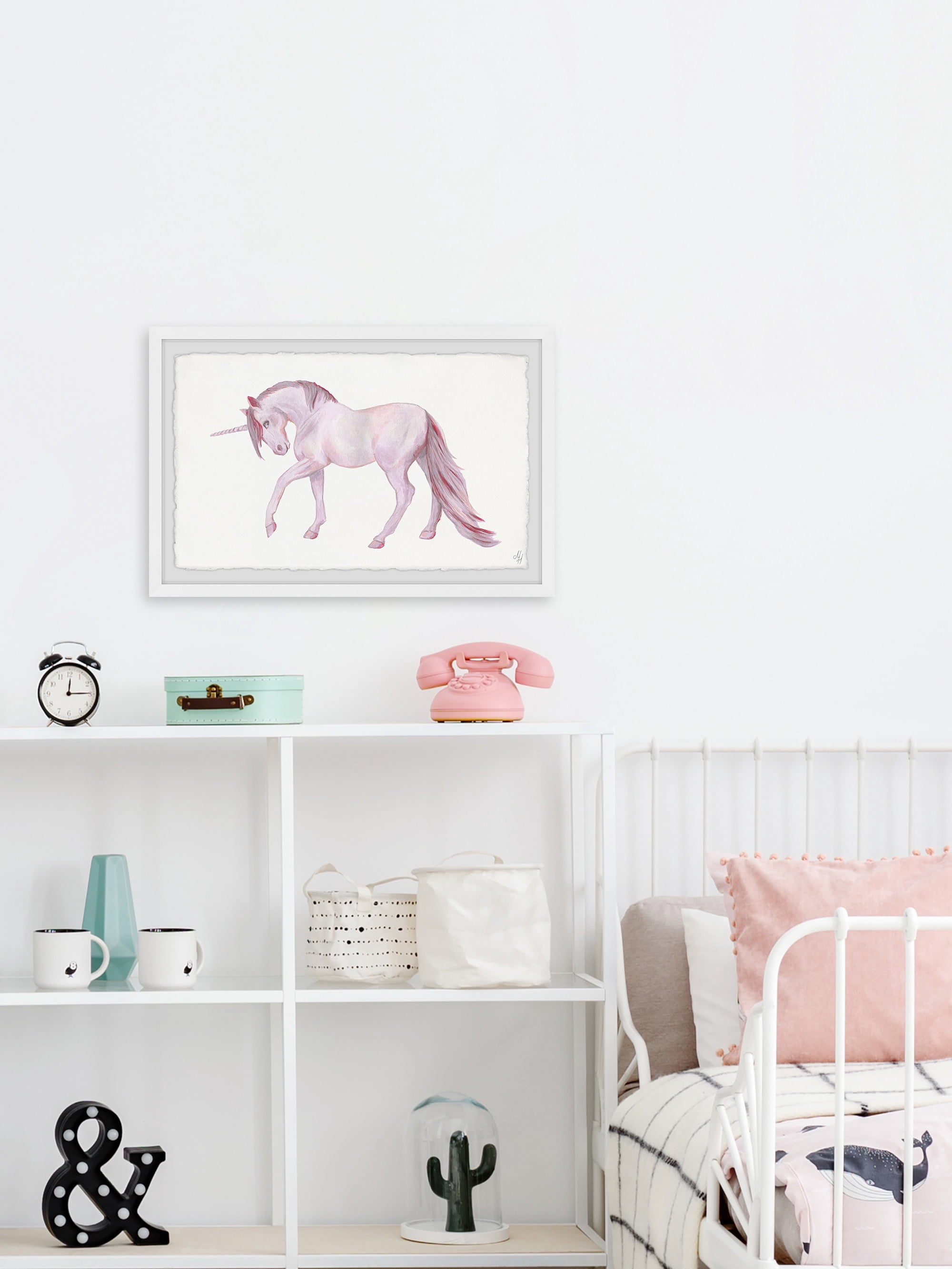 Marmont Hill Pink Majestic Unicorn Framed Wall Art, 36.00" x 1.50"