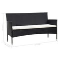 thumbnail image 4 of vidaXL 3-Seater Garden Sofa with Cushions Grey Poly Rattan, 4 of 5