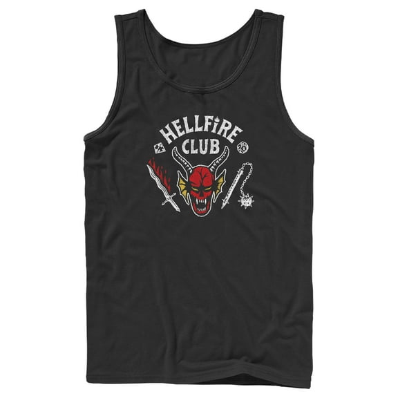 Netflix Men's Stranger Things Hellfire Club Costume Tank Top Black X Large