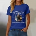 thumbnail image 4 of mgoYE Womens Casual Short Sleeve T-Shirt with 250th Anniversary 250 Years America Anniversary Shirt Womens 250th Independence Day Freedom Shirt USA Flag Tee(Blue,XL), 4 of 8