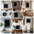 thumbnail image 6 of Ships Next Day Canvas Wall Art 16"x16", Black Geometric Wood Framed Canvas Print Painting, Country Farm Traditional Chinese Tile Ready to Hang Picture Wall Decor for Home Bedroom Kitchen Office, 6 of 9