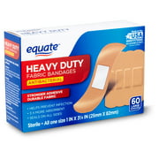 Equate Antibacterial Heavy-Duty Fabric Bandages, Large, 60 count