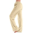 thumbnail image 5 of SELONE White White Mid Waist Plus Size Lounge Pants Wide Leg Cropped Trouser Pants Loose Casual Long Beach Pants Pull on Solid Soft Lightweight Comfy 4XL Tall Breathable Summer Clothes, 5 of 7