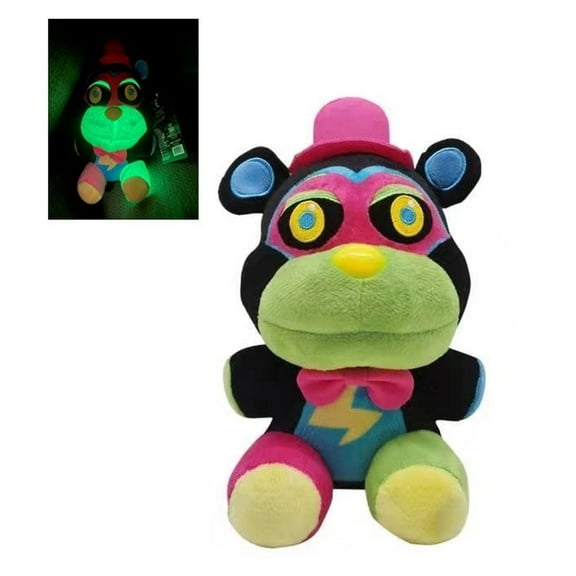 Glow in The Dark FNAF Plush Freddy Stuffed Animals Black Light Plush ,  Golden Bear Figures, Halloween Collectible Gifts for Fans