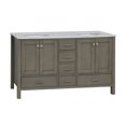 thumbnail image 5 of Horizon 60" Double Bathroom Vanity with Weathered Gray Cabinet and Engineered Carrara Top, 5 of 5